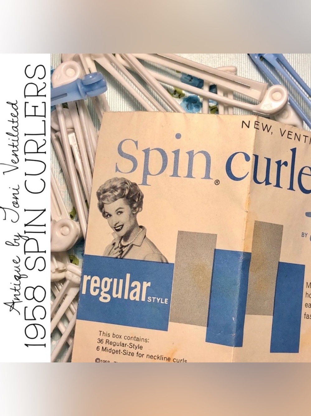 Antique 1958 Ventilated Spin Curlers by Toni